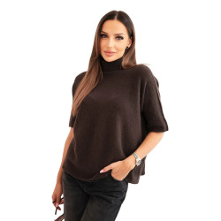 Sieviešu brūns džemperis ar īsām piedurknēm Endi Sieviešu brūns džemperis ar īsām piedurknēm Endi