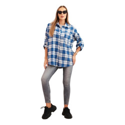 Sieviešu zils rūtains krekls Copo