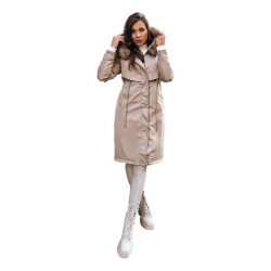 Sieviešu garā brūnā jaka Juste Sieviešu garā brūnā jaka Juste