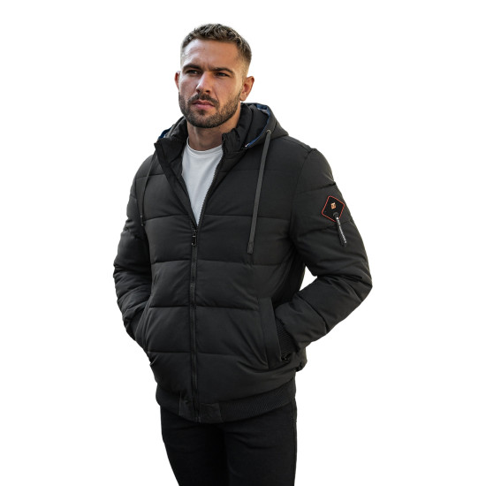 Vīriešu melna ziemas jaka Martim Ziemas jakas