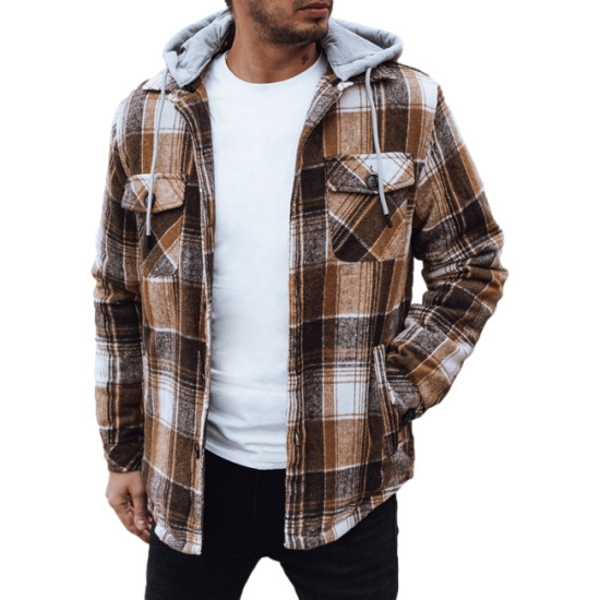 Vīriešu brūna jaka ar kapuci Endrik Vīriešu jakas un mēteļi