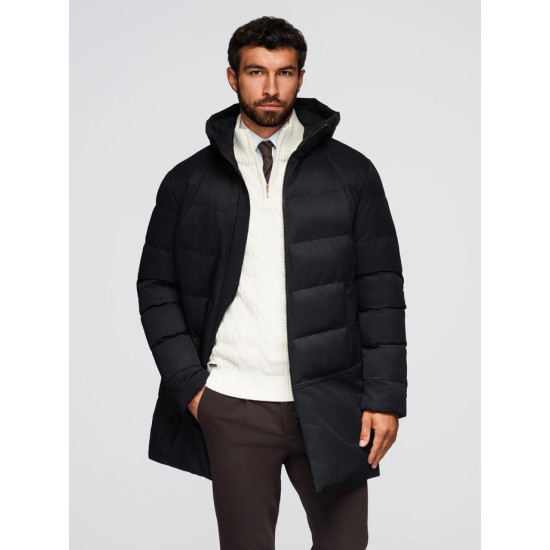 Vīriešu melna ziemas jaka Alf Ziemas jakas