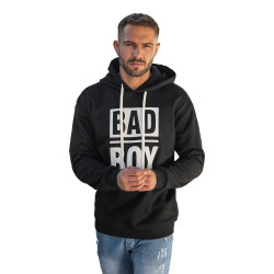 Vīriešu melns džemperis ar kapuci Bad Vīriešu melns džemperis ar kapuci Bad