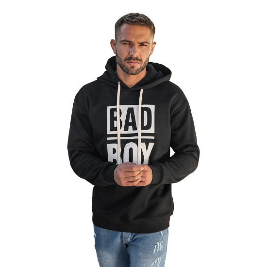 Vīriešu melns džemperis ar kapuci Bad Džemperi ar kapuci
