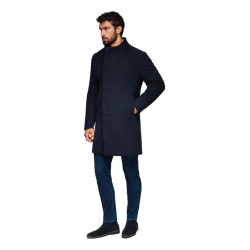 Vīriešu tumši zils mētelis Adre