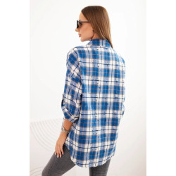 Sieviešu zils rūtains krekls Copo