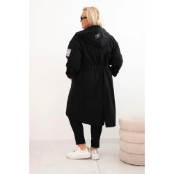 Sieviešu melns mētelis Lino