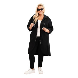 Sieviešu melns mētelis Lino