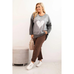 Sieviešu tumši pelēks džemperis Love Sieviešu tumši pelēks džemperis Love