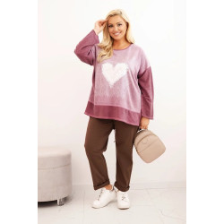 Sieviešu tumši rozā džemperis Love Sieviešu tumši rozā džemperis Love