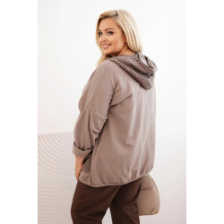 Sieviešu pelēks džemperis ar kapuci Alba