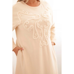 Sieviešu brūna kleita ar izšuvumiem Lindi