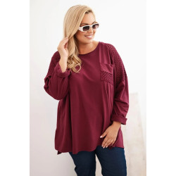 Sieviešu bordo džemperis ar rakstu Stelo Sieviešu bordo džemperis ar rakstu Stelo