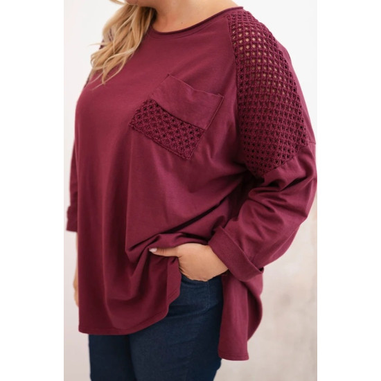 Sieviešu bordo džemperis ar rakstu Stelo Sieviešu džemperi