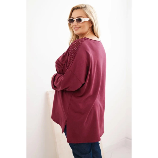 Sieviešu bordo džemperis ar rakstu Stelo Sieviešu džemperi