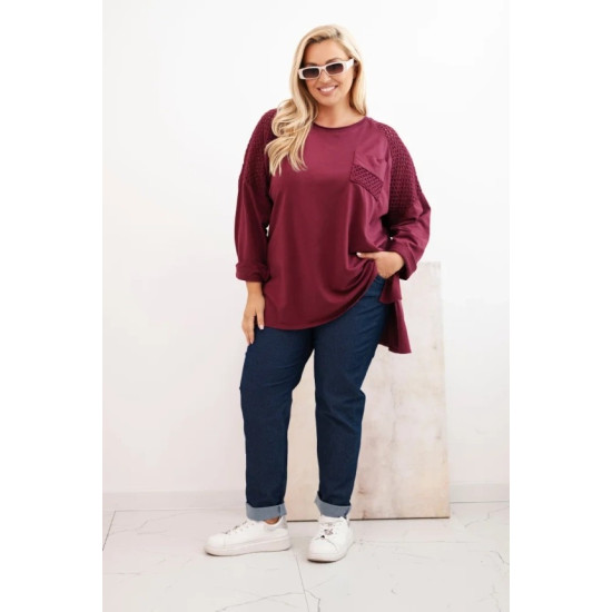 Sieviešu bordo džemperis ar rakstu Stelo Sieviešu džemperi