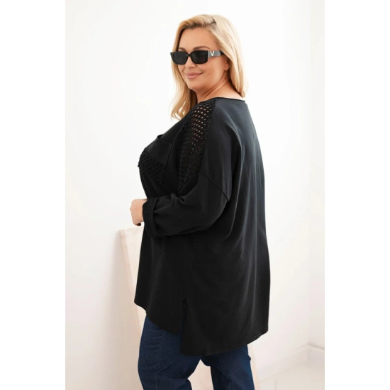 Sieviešu melns džemperis ar rakstu Stelo Sieviešu džemperi