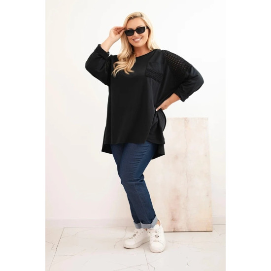 Sieviešu melns džemperis ar rakstu Stelo Sieviešu džemperi