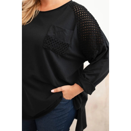 Sieviešu melns džemperis ar rakstu Stelo Sieviešu džemperi