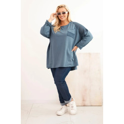 Sieviešu zils džemperis ar rakstu Stelo Sieviešu zils džemperis ar rakstu Stelo