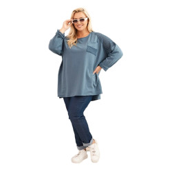 Sieviešu zils džemperis ar rakstu Stelo Sieviešu zils džemperis ar rakstu Stelo