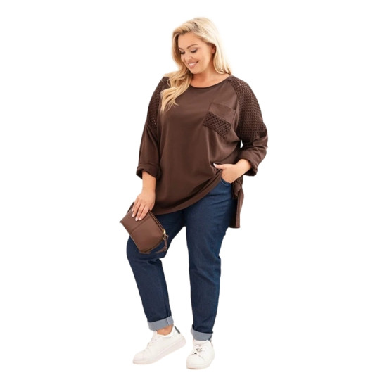 Sieviešu brūns džemperis ar rakstu Stelo Sieviešu džemperi