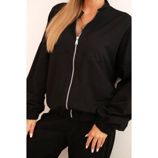 Sieviešu melns komplekts Fan Sieviešu uzvalki