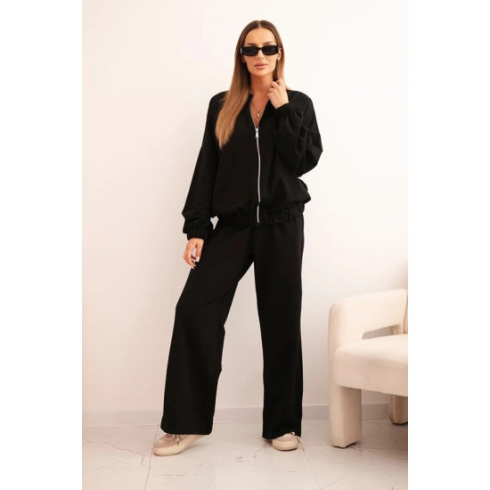 Sieviešu melns komplekts Fan Sieviešu uzvalki