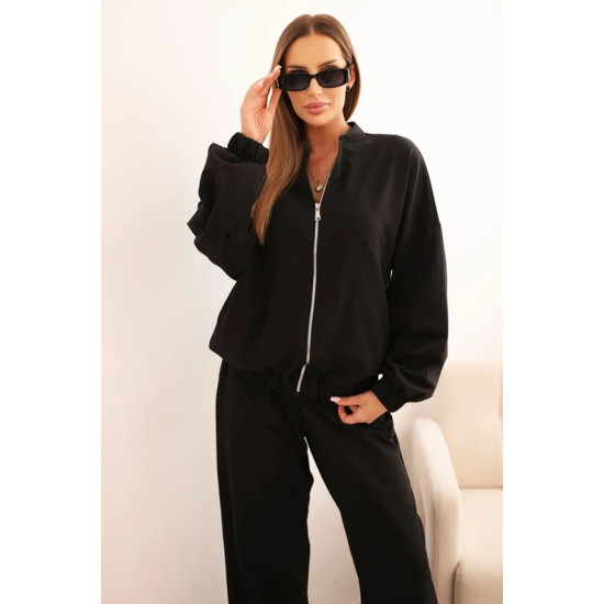 Sieviešu melns komplekts Fan Sieviešu uzvalki