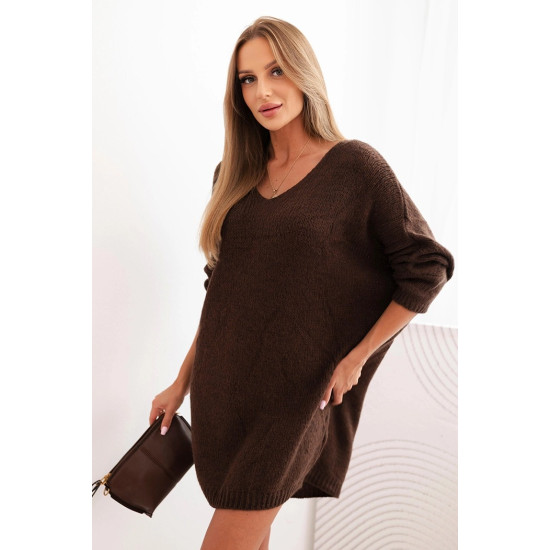 Sieviešu tumši brūna kleita Calon Plus izmēra kleitas
