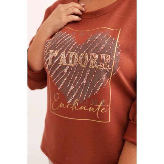 Sieviešu brūns džemperis Adore Džemperi bez kapuciņiem