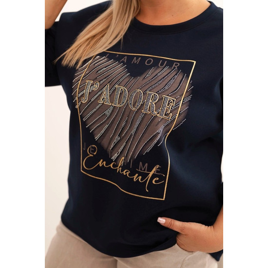 Sieviešu tumši zils džemperis Adore Džemperi bez kapuciņiem