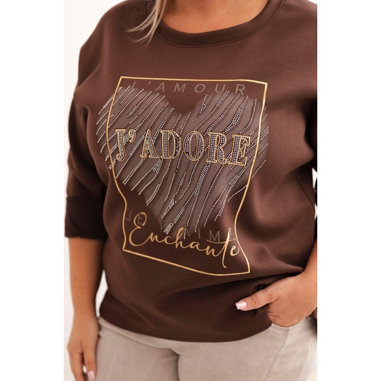 Sieviešu tumši brūns džemperis Adore Džemperi bez kapuciņiem