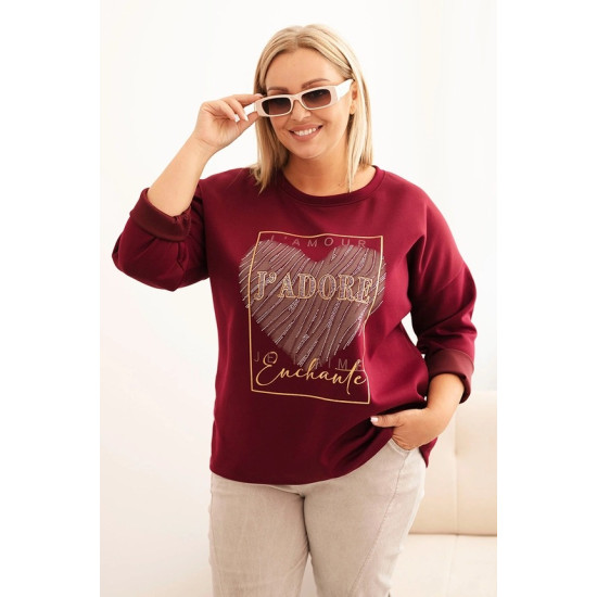 Sieviešu bordo džemperis Adore Džemperi bez kapuciņiem