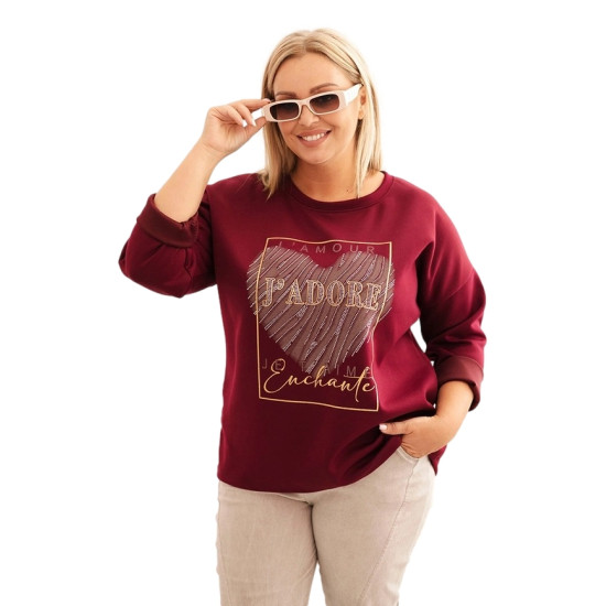 Sieviešu bordo džemperis Adore Džemperi bez kapuciņiem