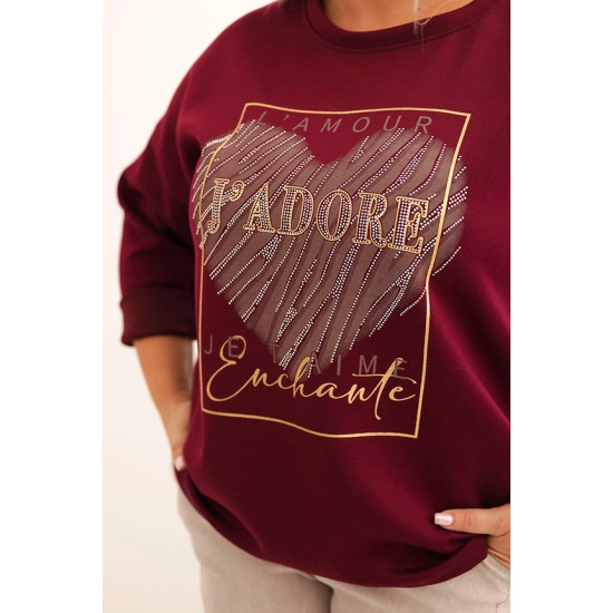 Sieviešu bordo džemperis Adore Džemperi bez kapuciņiem