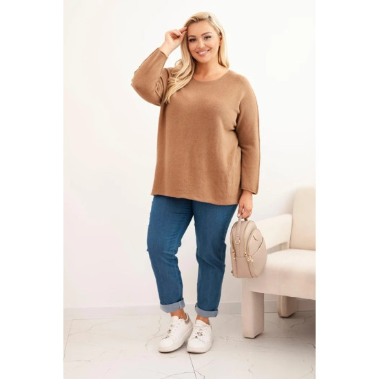Sieviešu brūns džemperis Minos PLUS izmērs sievietēm