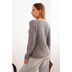 Sieviešu tumši pelēks džemperis Romil Sieviešu tumši pelēks džemperis Romil