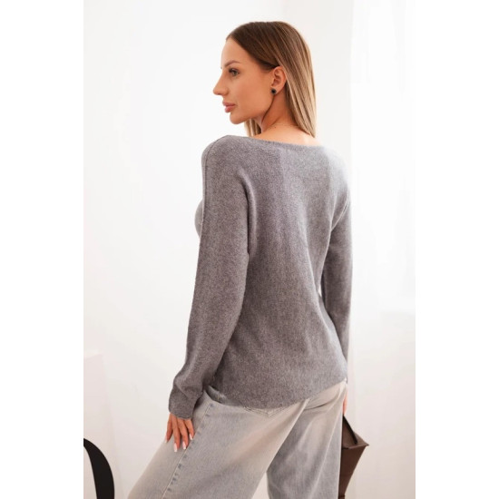Sieviešu tumši pelēks džemperis Romil Sieviešu džemperi