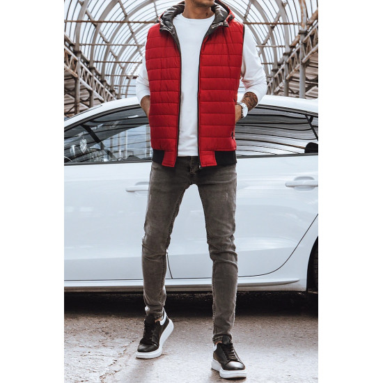 Vīriešu stepēta bordo krāsas veste Lider JS/MY77 - Vīriešiem Vīriešu stepēta bordo krāsas veste Lider Vestes