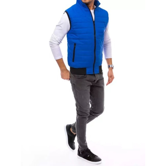 Vīriešu zila stepēta veste Lider JS/MY77 - Vīriešiem Vīriešu zila stepēta veste Lider Vestes