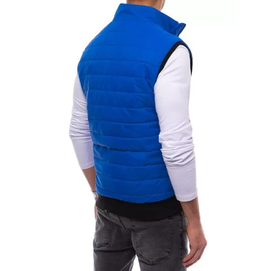Vīriešu zila stepēta veste Lider JS/MY77 - Vīriešiem Vīriešu zila stepēta veste Lider Vestes