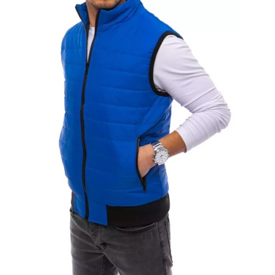 Vīriešu zila stepēta veste Lider JS/MY77 - Vīriešiem Vīriešu zila stepēta veste Lider Vestes