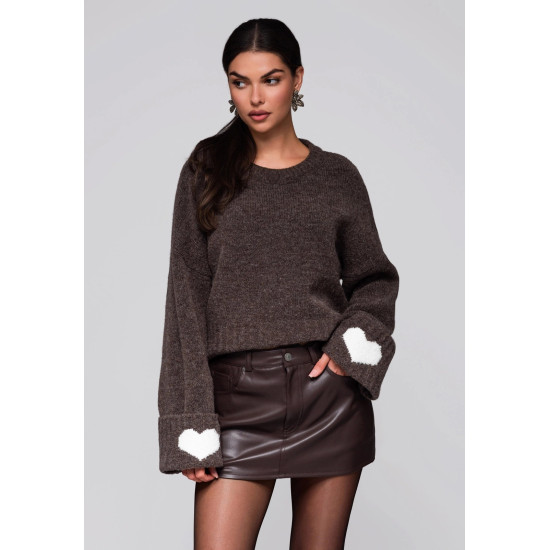 Sieviešu brūns kardigāns Heart Sieviešu džemperi