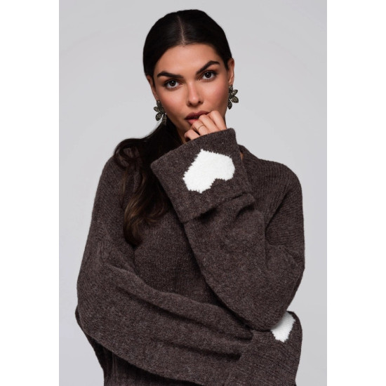 Sieviešu brūns kardigāns Heart Sieviešu džemperi