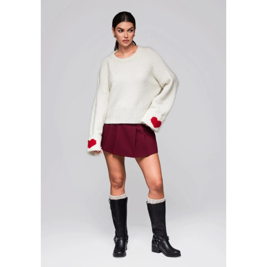 Sieviešu balts kardigāns Heart Sieviešu džemperi