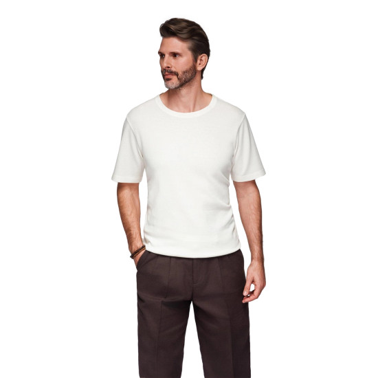 Vīriešu balts krekls Saimon T-krekls