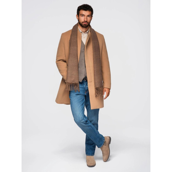 Vīriešu brūns mētelis Adre Vīriešu jakas un mēteļi