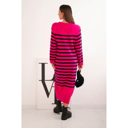 Sieviešu svītraina rozā kleita Ender