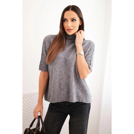 Sieviešu pelēks džemperis ar īsām piedurknēm Endi Sieviešu džemperi